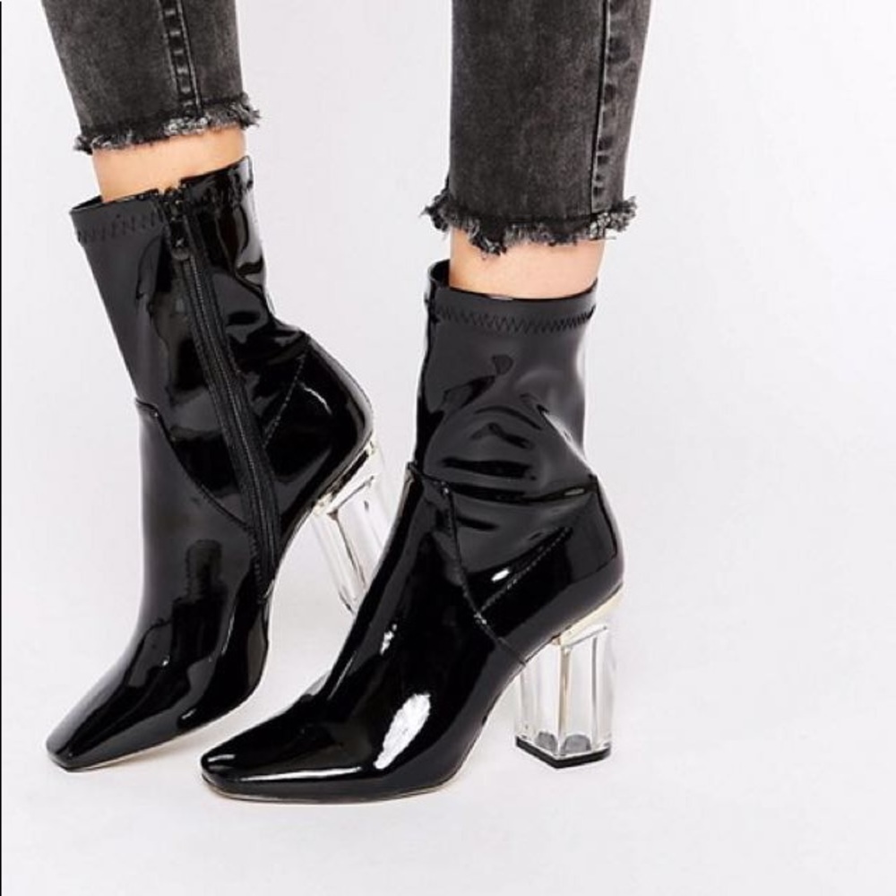 Public Desire Chloe Perspex Heeled Boots